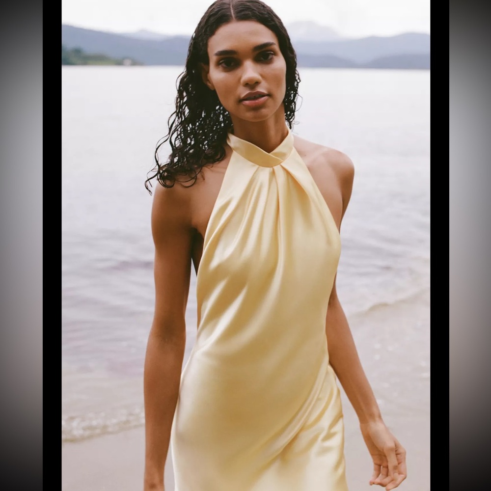 Zara satin halter midi dress